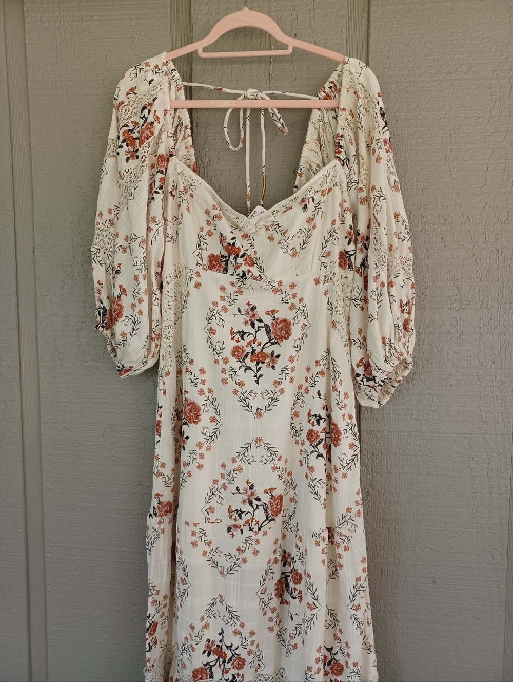 Free People All The Attitude Maxi Dress Size L Women Boho Cottagecore Floral - Picture 3 of 15